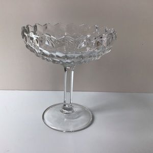 VTG Glass Footed Candy Compote Dish